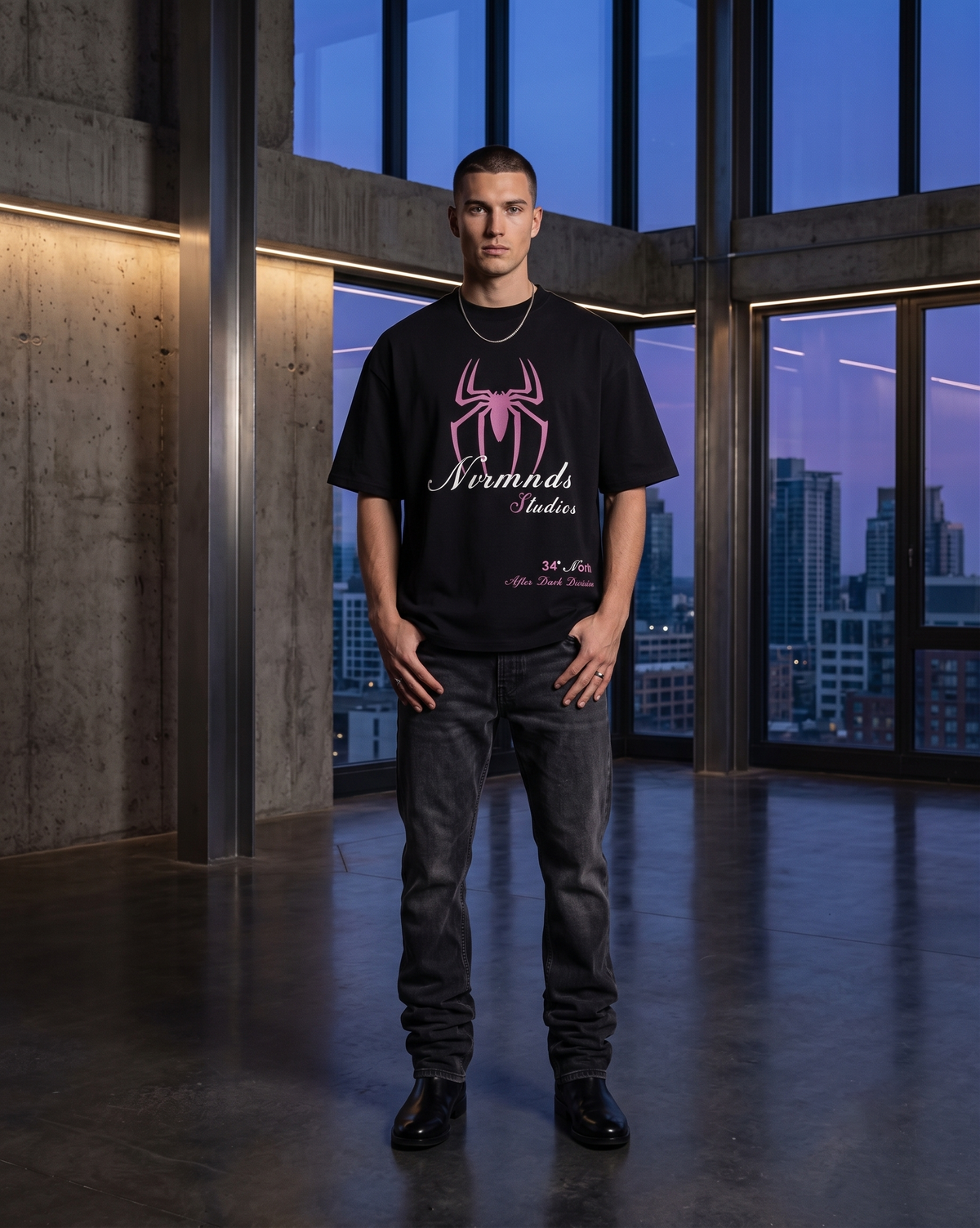 Nvrmnds 'After Dark' Spider Tee